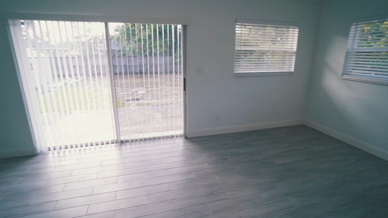 Bright empty living room in a listing